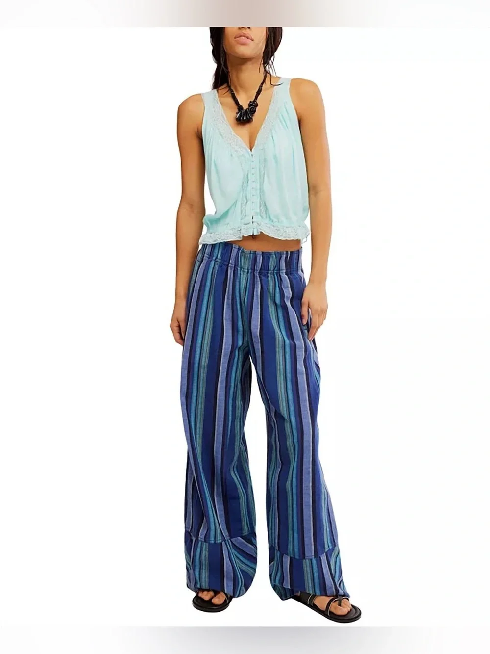 *NWT* Free People - Days End Linen Stripe Pant